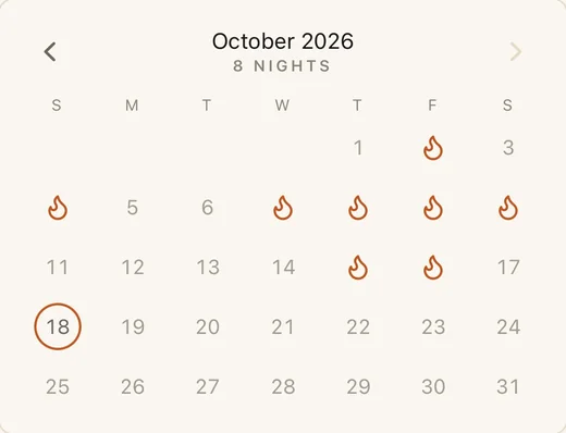 October calendar: 8 nights out